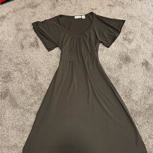 DKNY Charcoal Midi Dress Olive Green